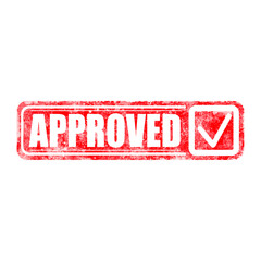 Fototapete - Red stamp with word Approved and check mark on white background