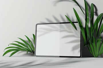 High Definition View of Black Abstract Tablet Pc on White Background  3D Rendered Illustration