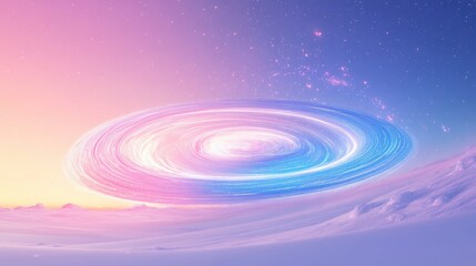 Wall Mural - Spiral Galaxy in a Pastel Sky with Nebulae and Stars