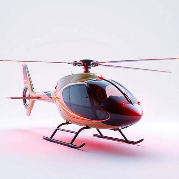 High-Quality Render Bioluminescent Modern Helicopter with Vibrant Glow