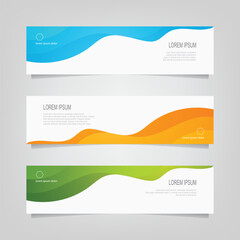 Fototapete - Abstract wavy geometric banner. Trendy gradient shapes composition. Modern vector design illustration