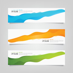 Fototapete - Abstract wavy geometric banner. Trendy gradient shapes composition. Modern vector design illustration