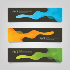 Fototapete - Abstract wavy geometric banner. Trendy gradient shapes composition. Modern vector design illustration