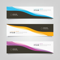 Fototapete - Abstract wavy geometric banner. Trendy gradient shapes composition. Modern vector design illustration