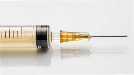 Poster - Syringe Plunger Detail Pushing Serum with Clear Liquid V2 Gigapixel Image