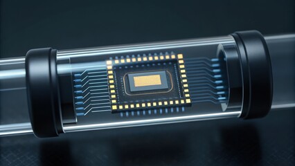 Aufkleber - Coded Microchip in Sterile Cartridge for mRNA Vaccine Analysis