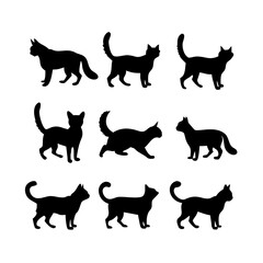 Naklejka na meble cats silhouettes vector