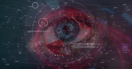 Poster - image of data processing over eye