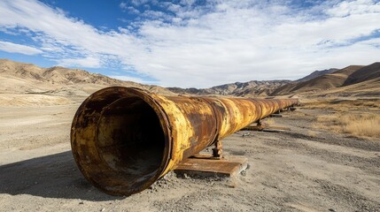 Poster - Corrosion-resistant gas pipeline coating shown in construction yard before installation