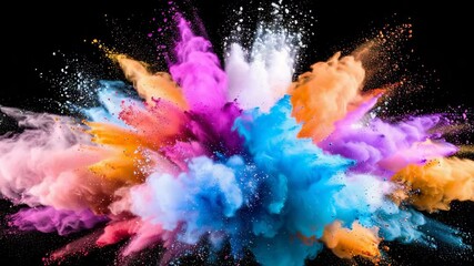 Poster - Vibrant colored powder explosion creating a festive atmosphere with bright hues and joyful vibes