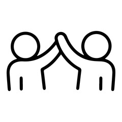 Poster - An (outline style) illustration of two stylized human figures performing a high-five, symbolizing agreement, success, camaraderie, and shared accomplishment. Emphasizes their interaction