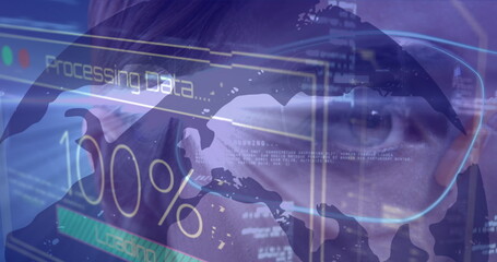 Poster - Image of data processing over male eye