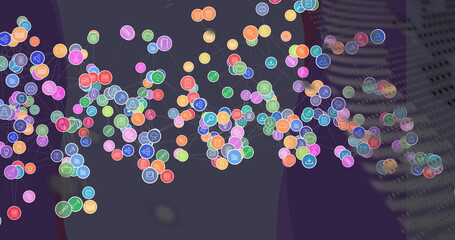 Leinwandbilder - Image of network of connections over globe and shapes