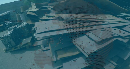 Poster - Image of data processing over rubbish dump