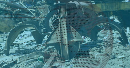 Poster - Image of data processing over rubbish dump