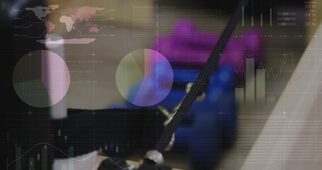Poster - Image of digital interface over gym