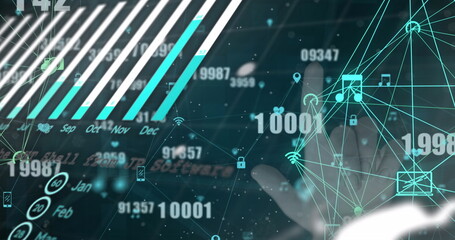 Poster - image of data processing over black background