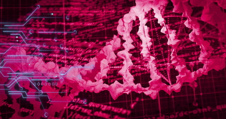 Poster - Image of medical data processing over dark background