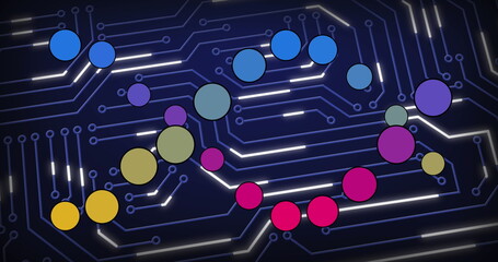 Poster - Image of medical data processing and processor socket over dark background