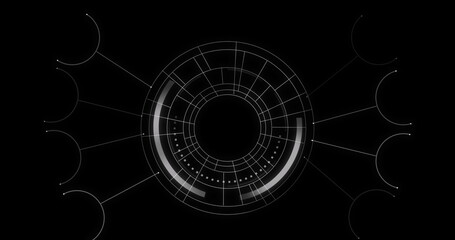 Leinwandbilder - Image of network of connections on dark background