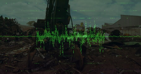 Poster - image of data processing over rubbish dump