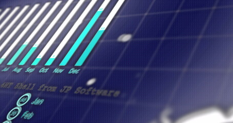 Poster - image of data processing on blue background