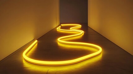 Glowing yellow line art