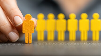 Poster - A person holding a yellow stick symbolizing organizational productivity matrix and performance measurement tools