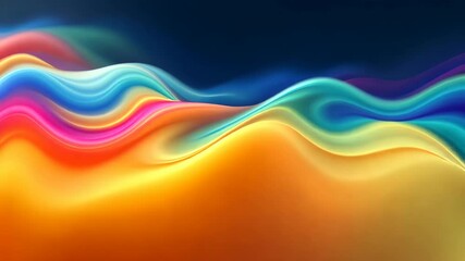Poster - Vibrant abstract art featuring colorful, flowing, and dynamic wavy lines for a cool background.