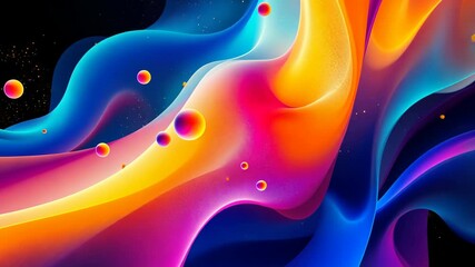 Poster - A visually stunning abstract artwork with colorful, flowing shapes, and dynamic compositions.