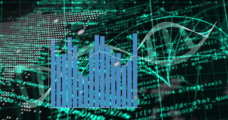 Poster - image of data processing over black background