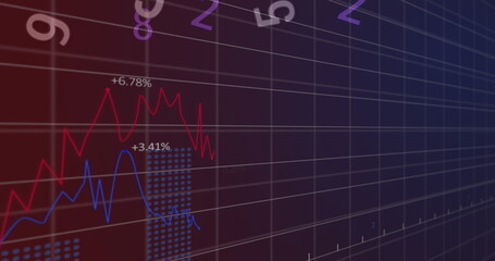 Poster - image of financial connections over dark background