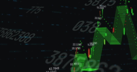 Poster - image of numbers and graphs over black background