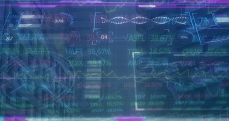 Poster - image of data processing over cityscape