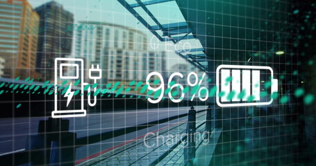 Poster - image of data processing over city