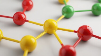 Poster - Vibrantly colored balls representing team collaboration and interconnectedness in a creative and playful arrangement