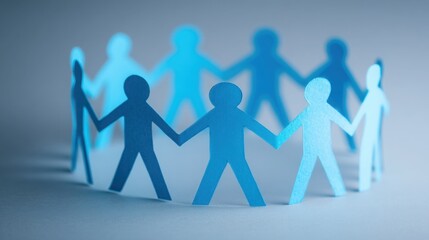 Poster - Group of people holding hands in a circle representing unity, support, and team cohesion in a collaborative setting
