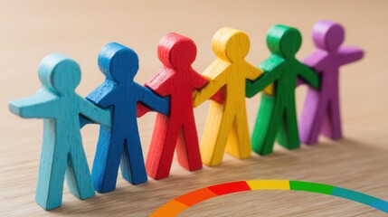 Poster - Group of people standing in a circle symbolizing team synergy and collective empowerment in unity and togetherness