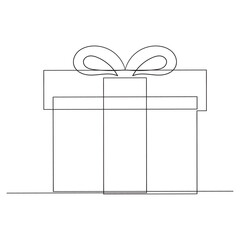 Poster - continuous line drawing Box icon vector. box sign and symbol parcel package