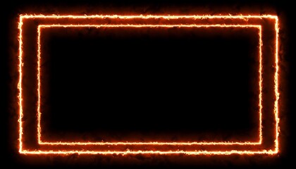 Aufkleber - Fire Frame on Black Background.