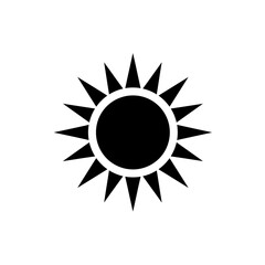 Fototapete - Simple Sun Icon Black and White Solar Graphic Design Element for Websites, Apps, and Presentations