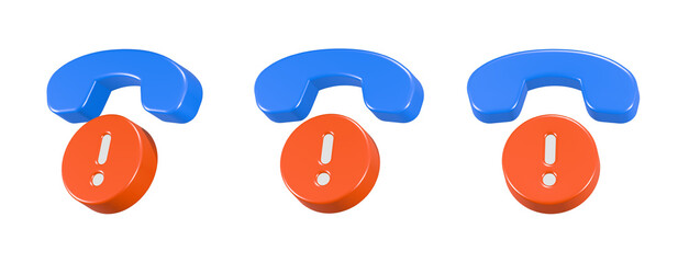 Leinwandbilder - call alert icon 3d rendering
