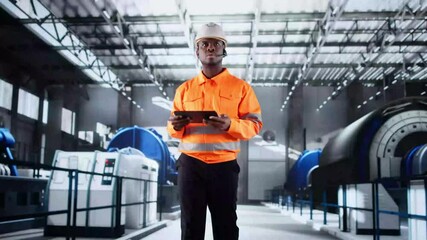 Poster - Skilled Worker Inspecting Machinery