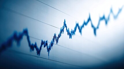 Aufkleber - Volume spike analysis with price and trend support concept. Abstract stock market graph showing upward trend on a blue background.