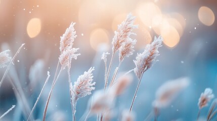 Poster - Capturing frosty textures an abstract winter composition in nature's chill visual art frosty environment close-up view of winter scene