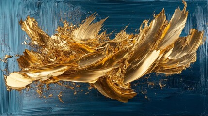 Poster - Elegance and refinement abstract art exhibition with aesthetic golden textures