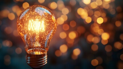 Poster - Illuminating action of a brightly lit light bulb in a creative studio environment conceptual visualization of radiant energy