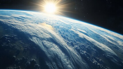 Wall Mural - captivating view of earth spinning in space with swirling clouds planetary perspective aerial imager