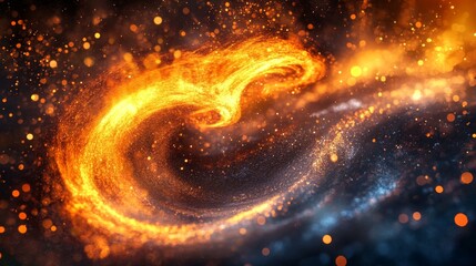 Poster - Swirling flame patterns from a burning object in the air visual art abstract environment atmospheric concept