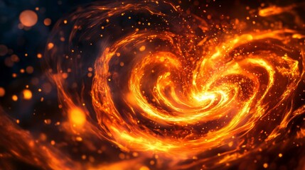Poster - Swirling flame patterns from a burning fire outdoor environment visual content dynamic atmosphere aesthetic perspective
